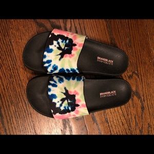 Electric & Rose tie dye slides. Size 5.5